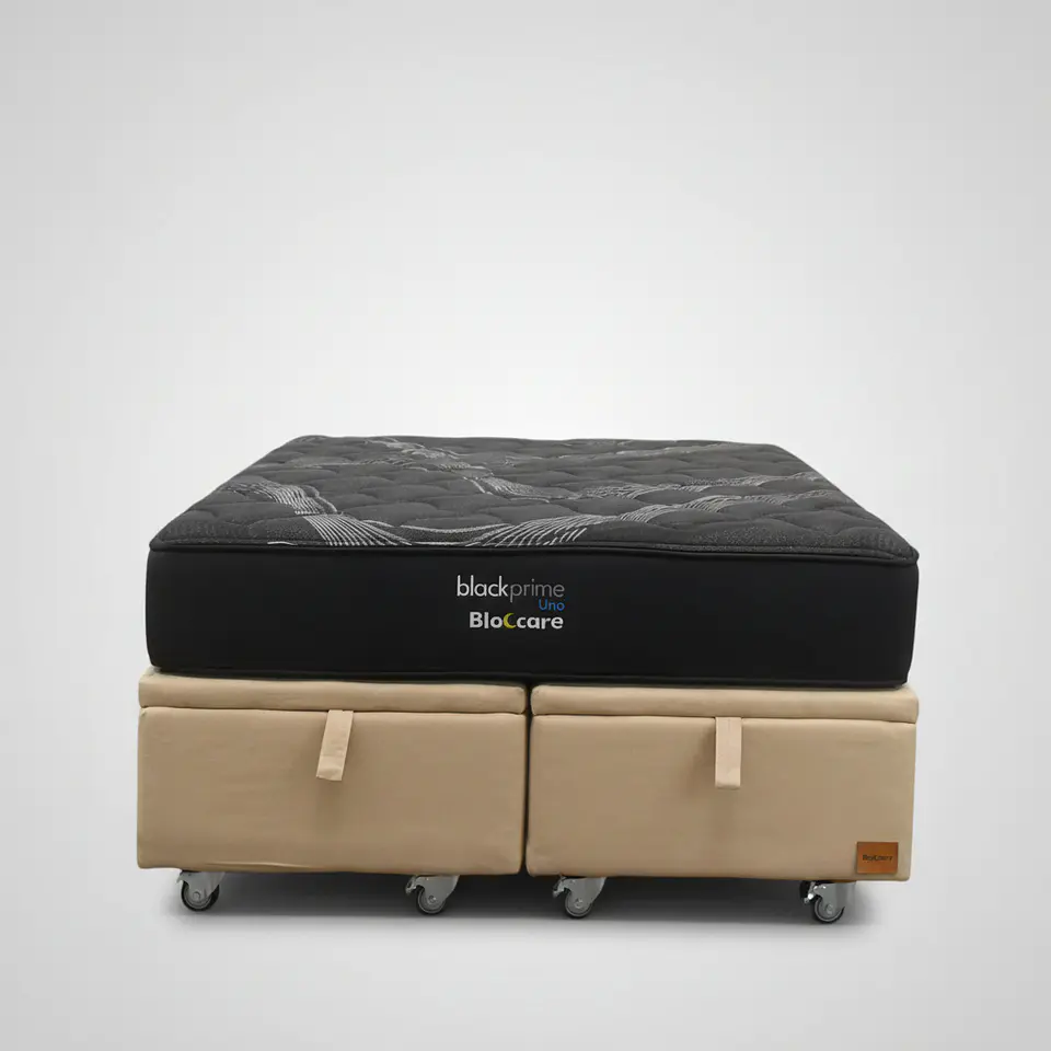 Cama Baul Super King + Colchon Black Prime - Modelo Uno / Ruedas A Eleccion (Beige) 9