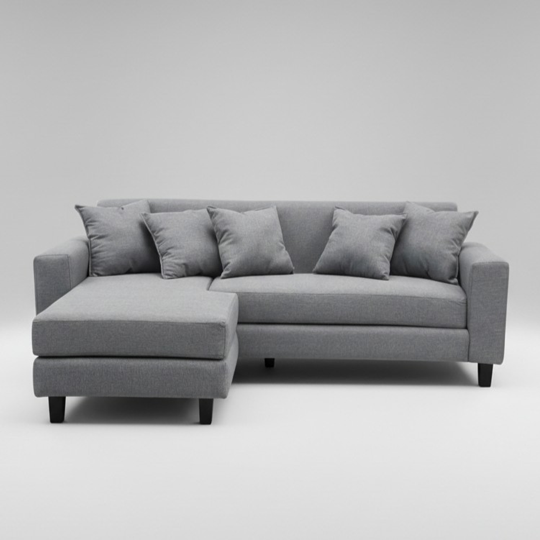Sofa Seccional Bloccare 2  Cuerpos - Tela Verona Gris 2