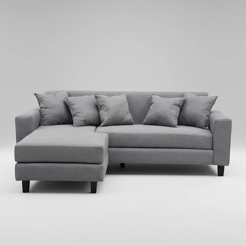 Sofa Seccional Bloccare 3  Cuerpos - Tela Verona Gris