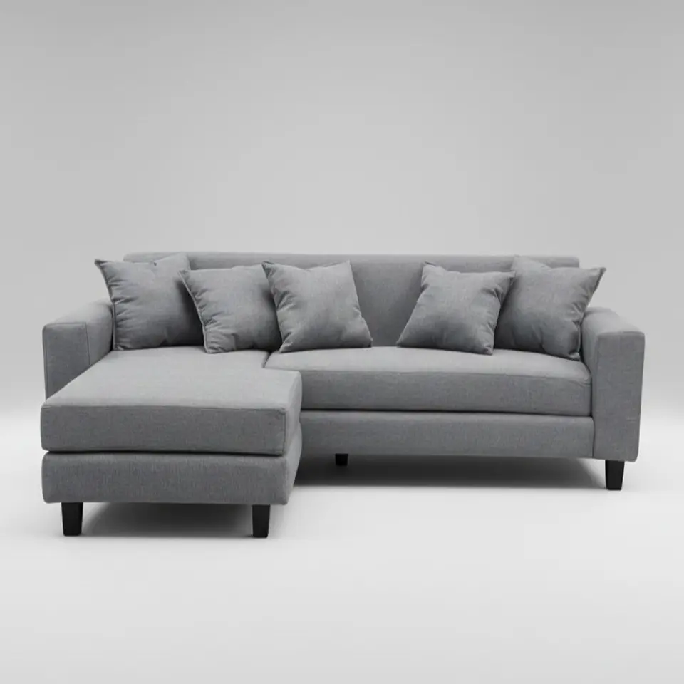 Sofa Seccional Bloccare 3  Cuerpos - Tela Verona Gris 2