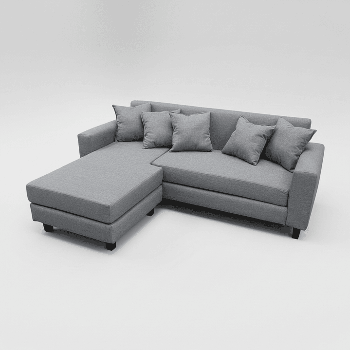Sofa Seccional Bloccare 2  Cuerpos - Tela Verona Gris 3