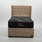 Cama Baul 1 Plaza + Colchon Black Prime - Modelo Uno + Respaldo / Con Patas (Beige) - Miniatura 2