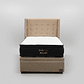 Cama Baul 1.5 Plaza + Colchon Black Prime - Modelo Dos + Respaldo / Con Patas (Beige) - Miniatura 2