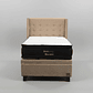 Cama Baul 1.5 Plaza + Colchon Black Prime - Modelo Dos + Respaldo / Con Patas (Beige) - Miniatura 5
