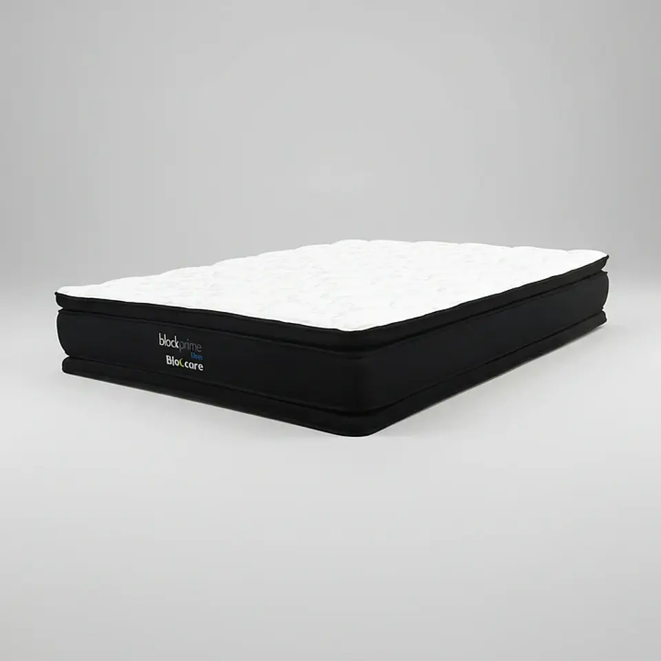 Cama Baul King + Colchon Black Prime - Modelo Dos + Respaldo / Con Patas (Beige) 8