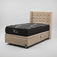 Cama Baul 1 Plaza + Colchon Black Prime - Modelo Uno + Respaldo / Ruedas A Eleccion (Beige) - Miniatura 2