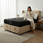 Cama Baul King + Colchon Black Prime - Modelo Uno + Respaldo / Ruedas A Eleccion (Beige) - Miniatura 7
