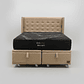Cama Baul King + Colchon Black Prime - Modelo Uno + Respaldo / Ruedas A Eleccion (Beige) - Miniatura 8