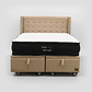 Cama Baul 2 Plazas + Colchon Black Prime - Modelo Dos + Respaldo / Ruedas A Eleccion (Beige) - thumbnail 2
