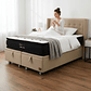Cama Baul King + Colchon Black Prime - Modelo Dos + Respaldo / Ruedas A Eleccion (Beige) - Miniatura 1