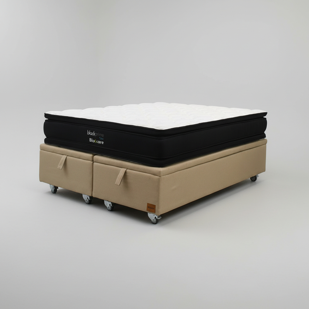 Cama Baul King + Colchon Black Prime - Modelo Dos / Ruedas A Eleccion (Beige) 8