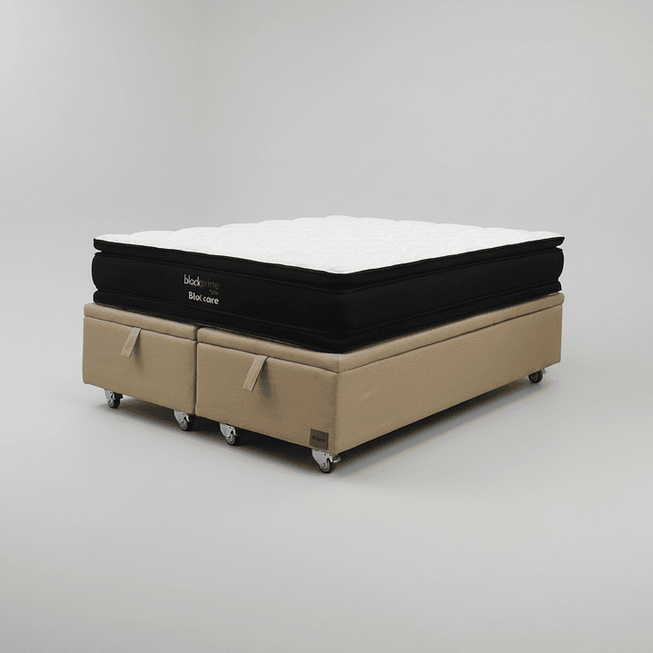 Cama Baul King + Colchon Black Prime - Modelo Dos / Ruedas A Eleccion (Beige) 8