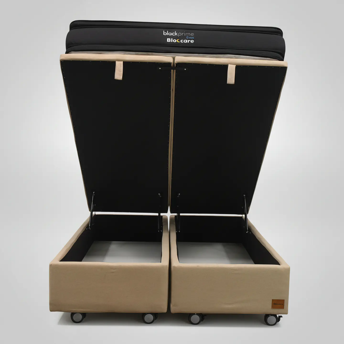 Cama Baul Super King + Colchon Black Prime - Modelo Dos / Ruedas A Eleccion (Beige) 3