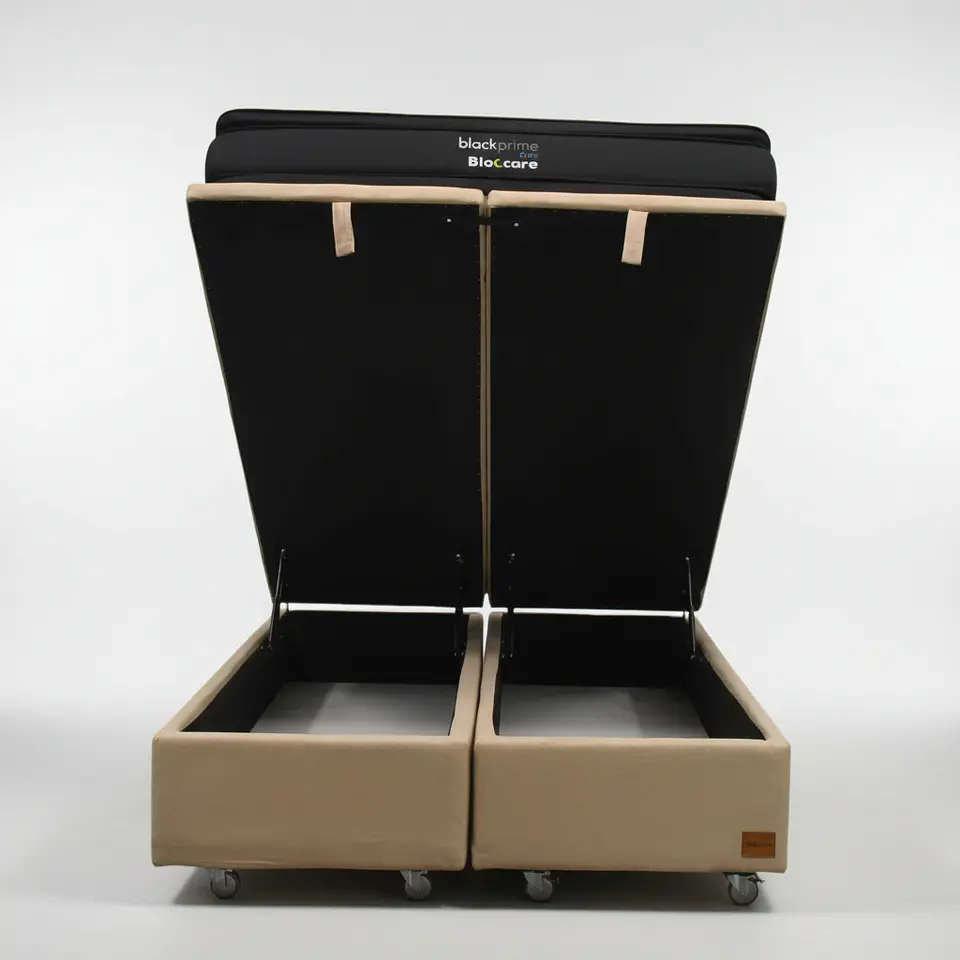 Cama Baul Super King + Colchon Black Prime - Modelo Dos / Ruedas A Eleccion (Beige) 6
