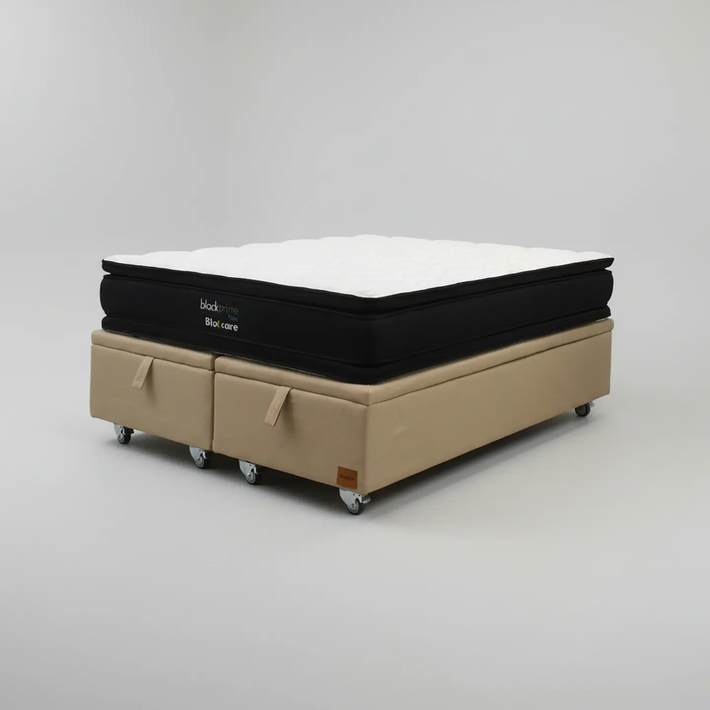 Cama Baul Super King + Colchon Black Prime - Modelo Dos / Ruedas A Eleccion (Beige) 8