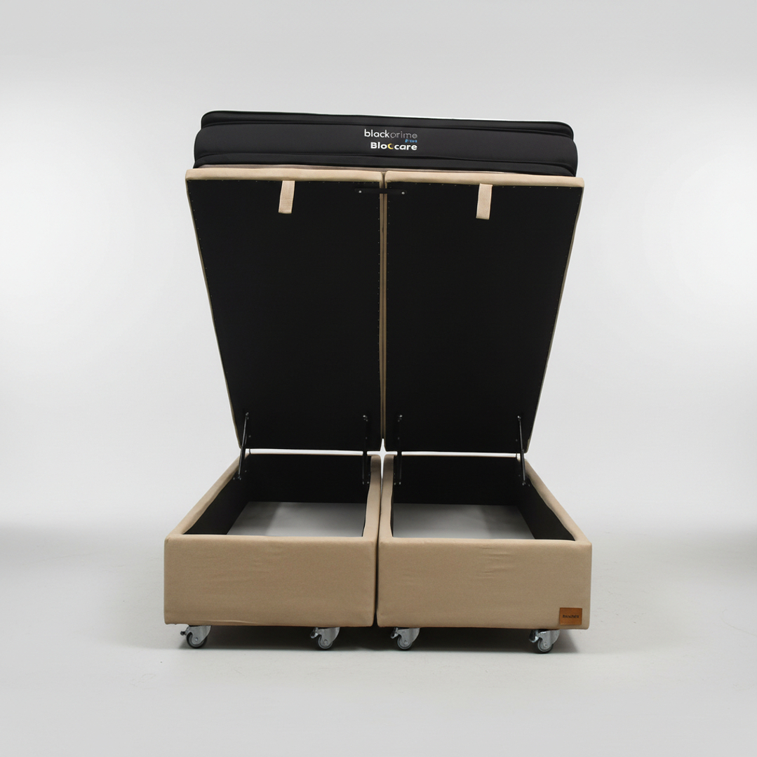 Cama Baul Super King + Colchon Black Prime - Modelo Dos / Ruedas A Eleccion (Beige) 9