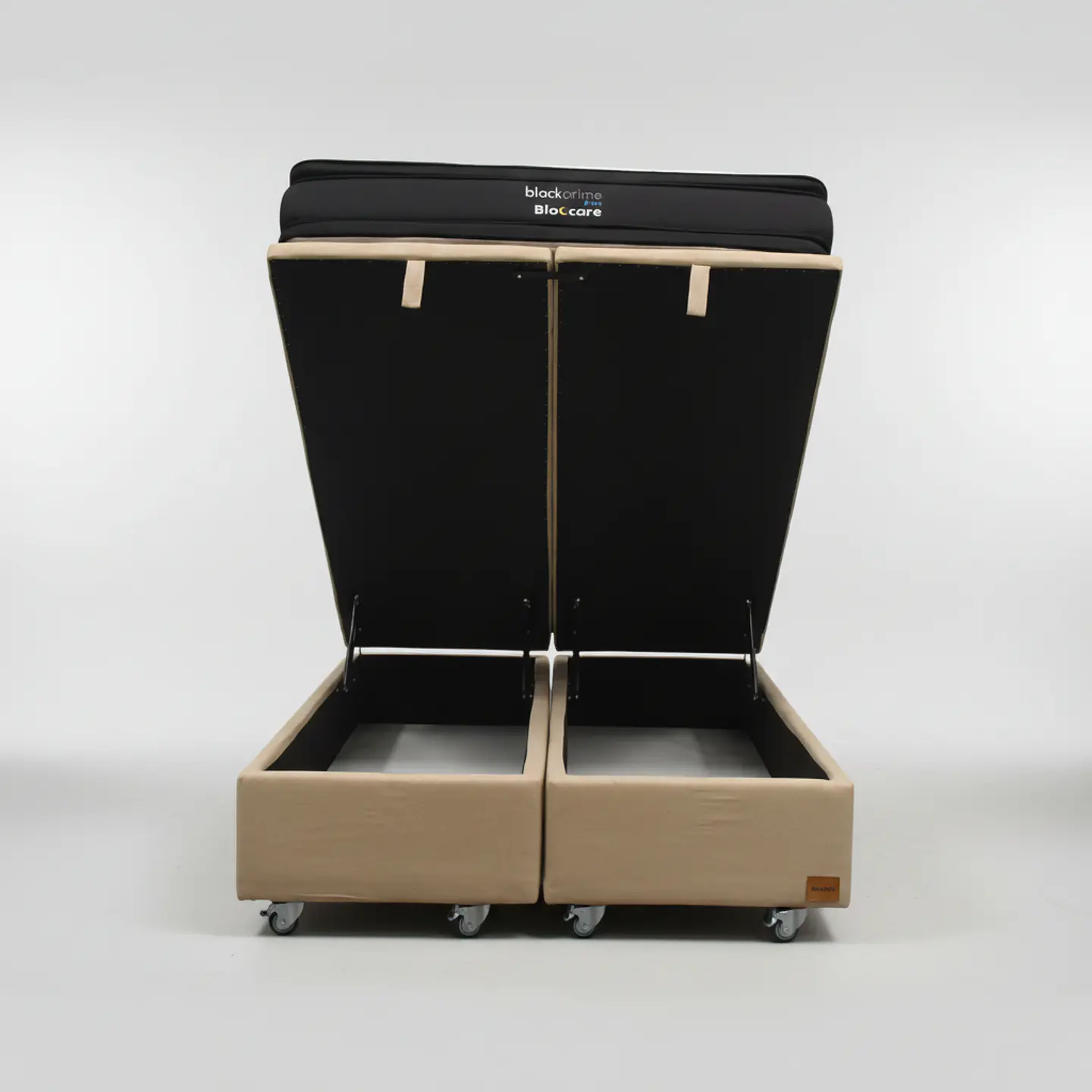 Cama Baul Super King + Colchon Black Prime - Modelo Dos / Ruedas A Eleccion (Beige) 9