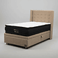 Cama Baul 1.5 Plaza + Colchon Black Prime - Modelo Dos + Respaldo / Ruedas A Eleccion (Beige) - Miniatura 2