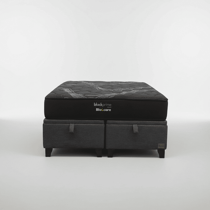 Cama Baul 2 Plazas + Colchon Black Prime - Modelo Uno / Con Patas De Madera  5