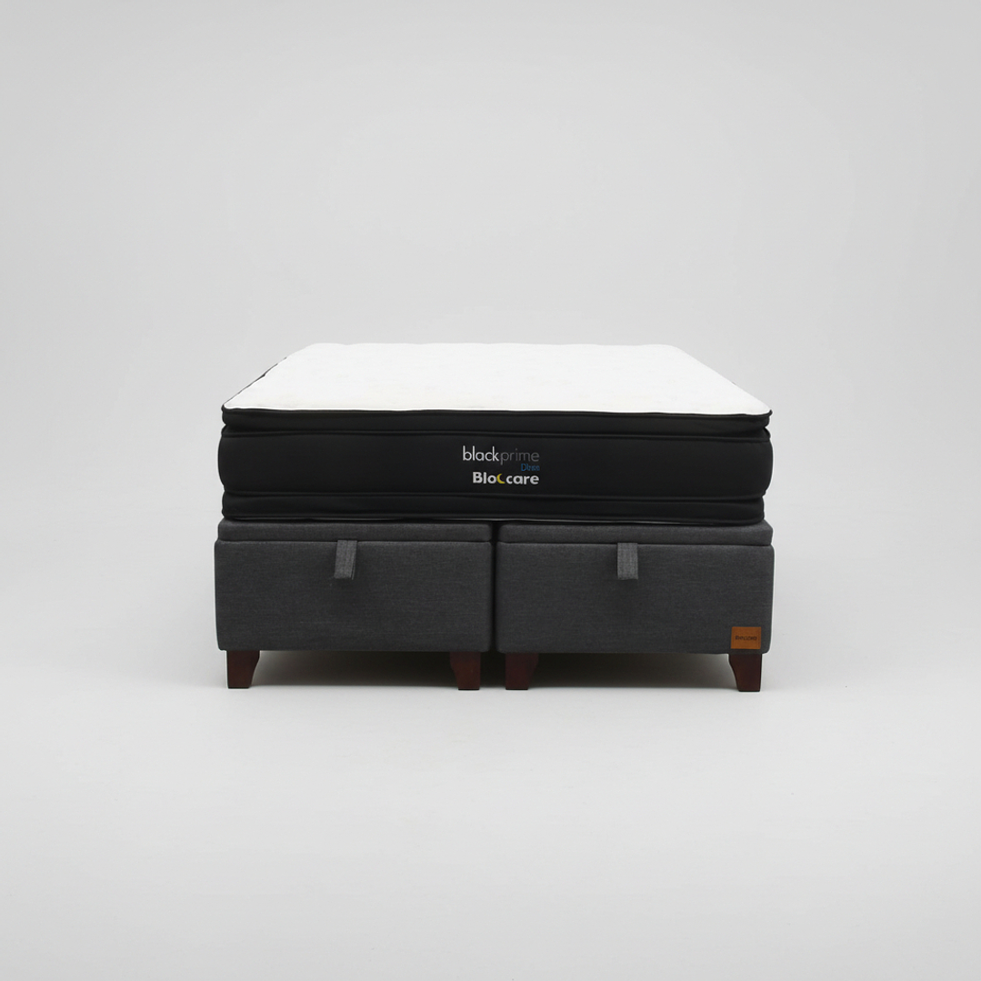 Cama Baul 2 Plazas + Colchon Black Prime - Modelo Dos / Con Patas De Madera 5