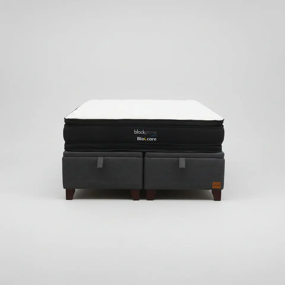 Cama Baul 2 Plazas + Colchon Black Prime - Modelo Dos / Con Patas De Madera 6