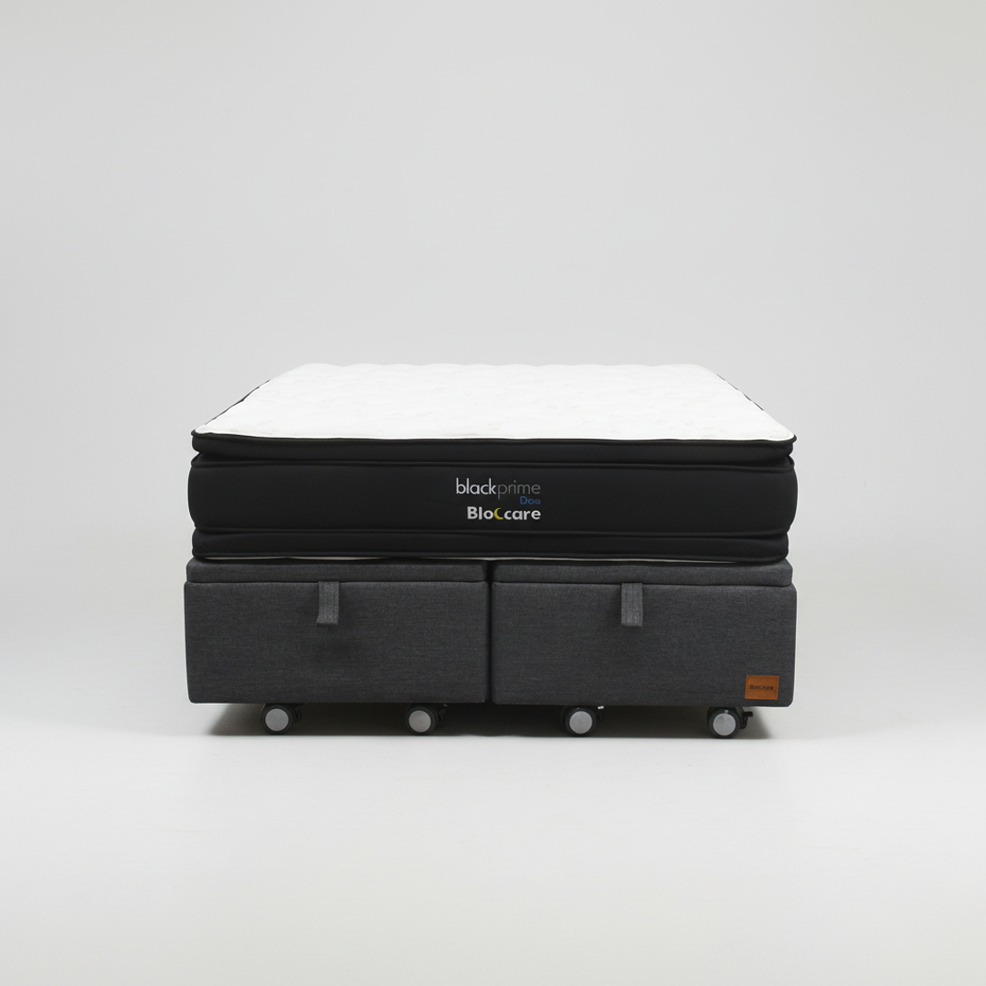 Cama Baul King + Colchon Black Prime - Modelo Dos / Ruedas A Eleccion (Gris) 2