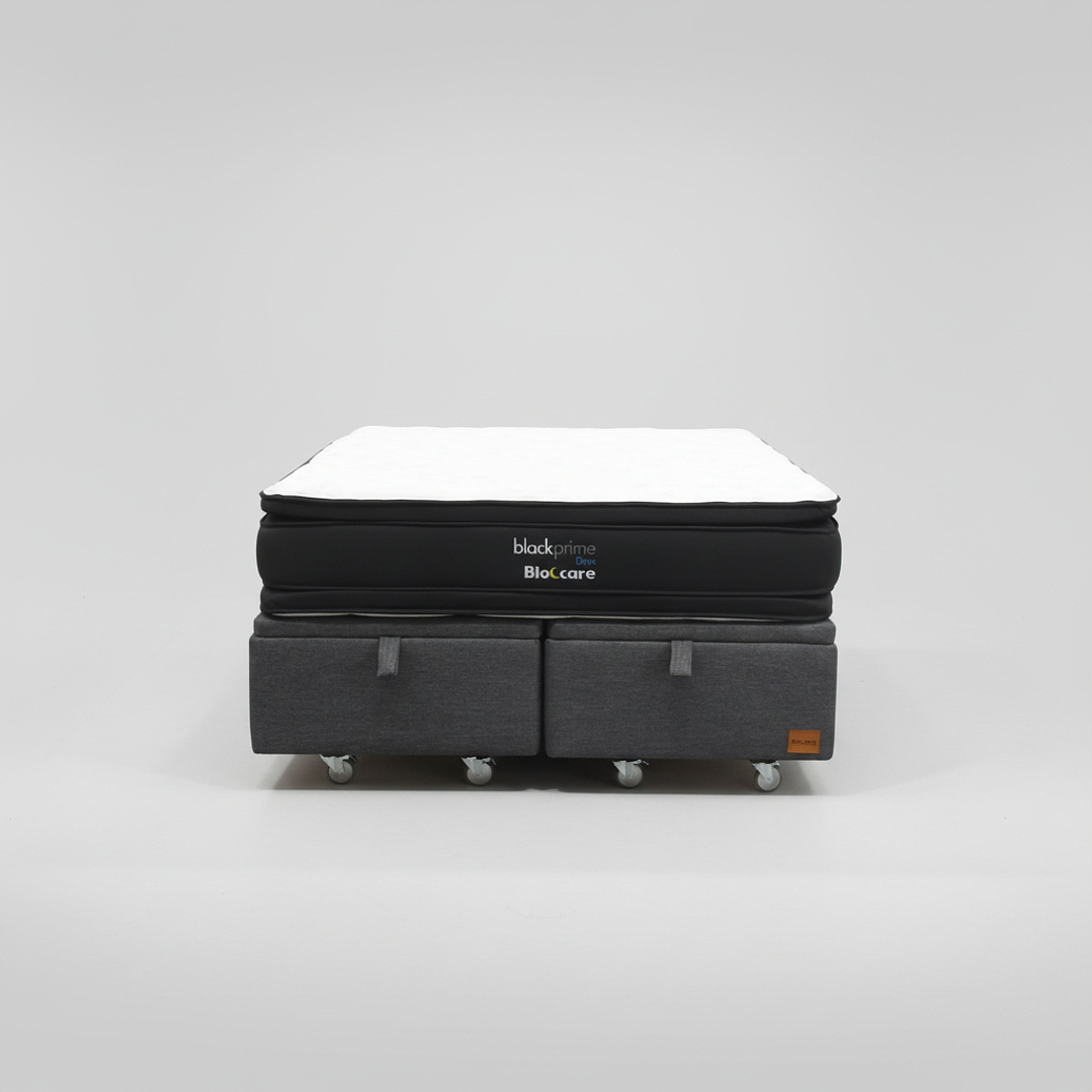 Cama Baul King + Colchon Black Prime - Modelo Dos / Ruedas A Eleccion (Gris) 4