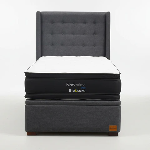 Cama Baul 1.5 Plaza + Colchon Black Prime - Modelo Dos + Respaldo / Con Patas