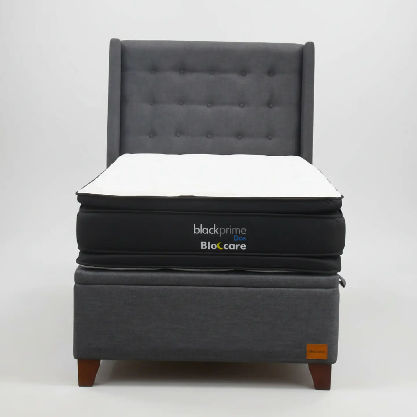 Cama Baul 1.5 Plaza + Colchon Black Prime - Modelo Dos + Respaldo / Con Patas 5