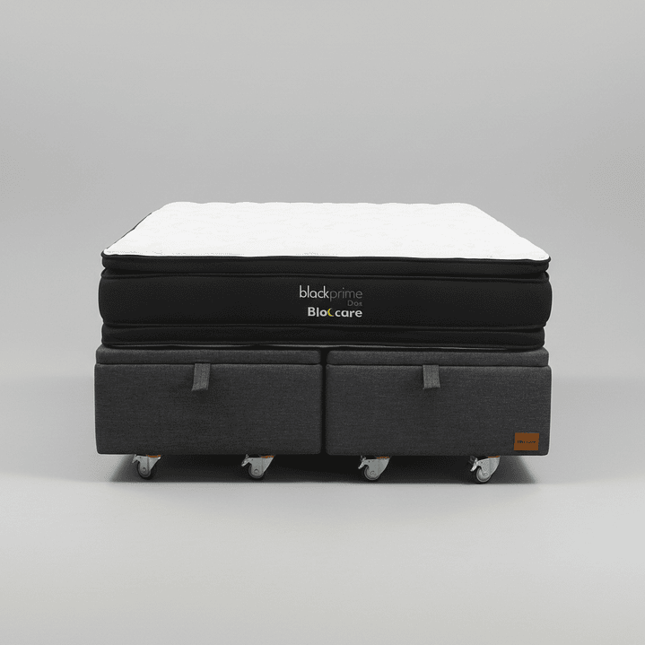 Cama Baul Super King + Colchon Black Prime - Modelo Dos / Ruedas A Eleccion (Gris) 6