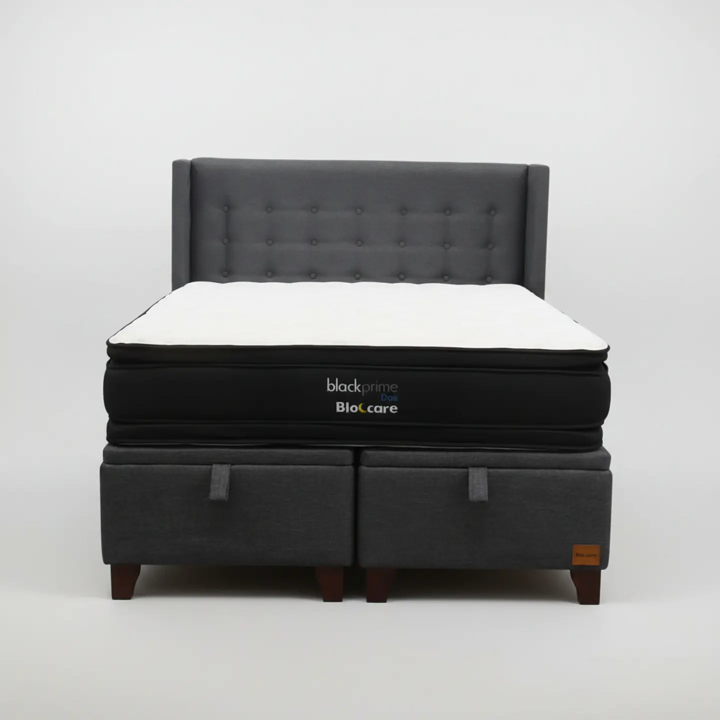 Cama Baul 2 Plazas + Colchon Black Prime - Modelo Dos + Respaldo / Con Patas 5
