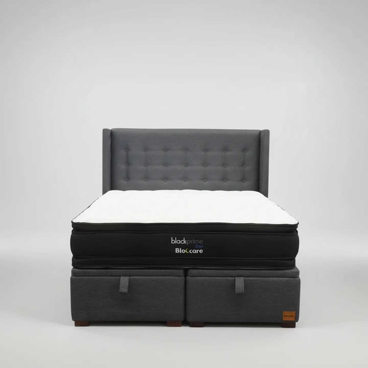 Cama Baul King + Colchon Black Prime - Modelo Dos + Respaldo / Con Patas 2