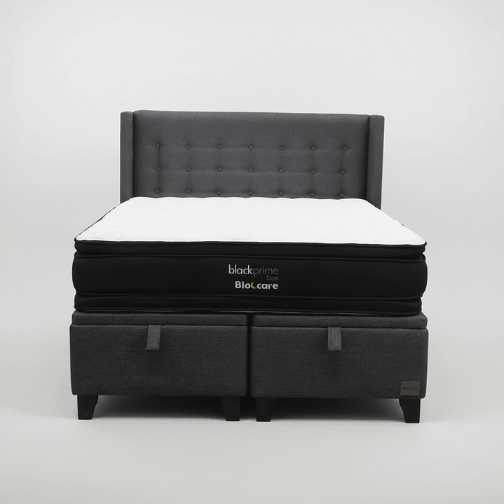 Cama Baul King + Colchon Black Prime - Modelo Dos + Respaldo / Con Patas 5