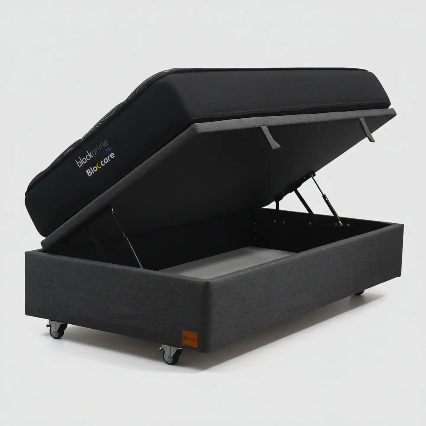 Cama Baul 1 Plaza + Colchon Black Prime - Modelo Uno / Ruedas A Eleccion (Gris) 6