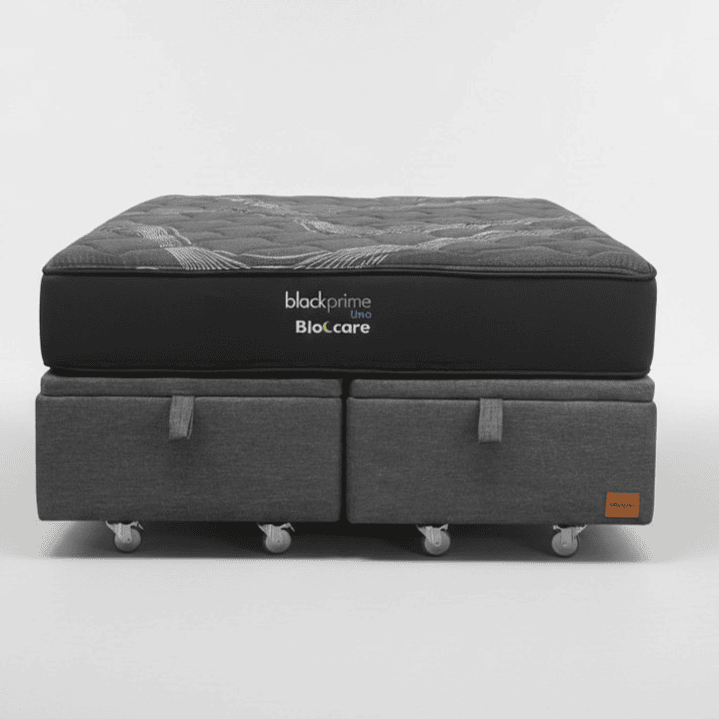 Cama Baul 2 Plaza + Colchon Black Prime - Modelo Uno / Ruedas A Eleccion (Gris) 4