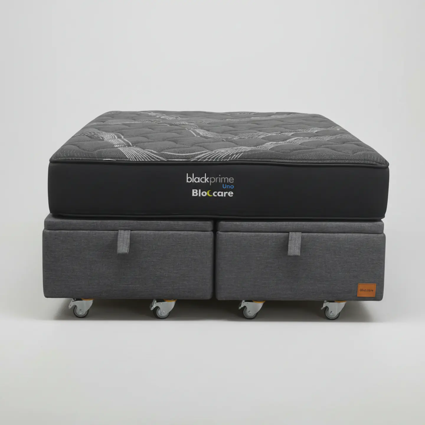 Cama Baul 2 Plaza + Colchon Black Prime - Modelo Uno / Ruedas A Eleccion (Gris) 8