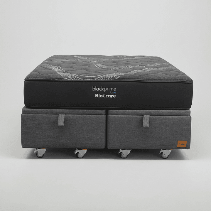 Cama Baul King + Colchon Black Prime - Modelo Uno / Ruedas A Eleccion (Gris) 6