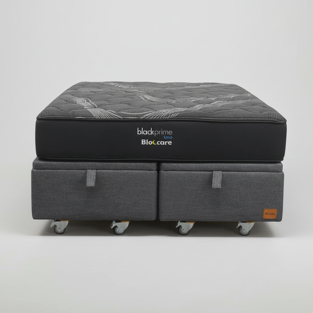 Cama Baul Super King + Colchon Black Prime - Modelo Uno / Ruedas A Eleccion (Gris) 6