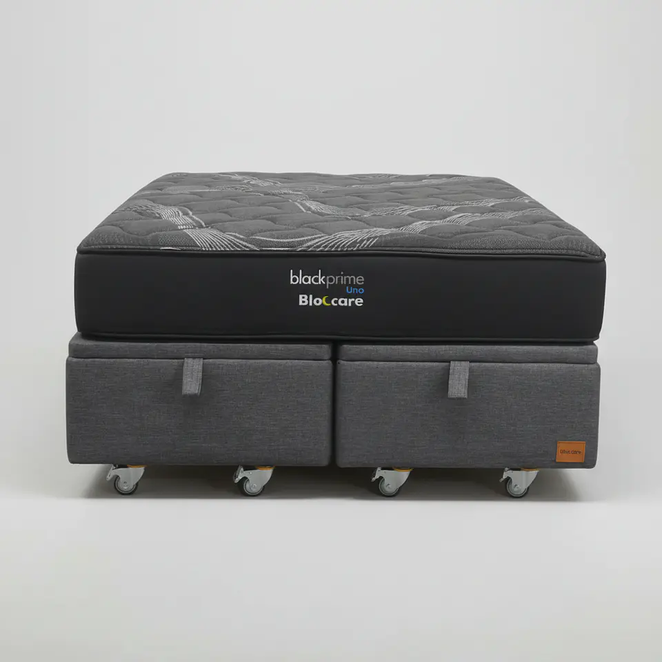 Cama Baul Super King + Colchon Black Prime - Modelo Uno / Ruedas A Eleccion (Gris) 8