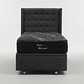 Cama Baul 1 Plaza + Colchon Black Prime - Modelo Uno + Respaldo  / Ruedas A Eleccion (Gris) - Miniatura 2
