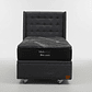Cama Baul 1 Plaza + Colchon Black Prime - Modelo Uno + Respaldo  / Ruedas A Eleccion (Gris) - Miniatura 8