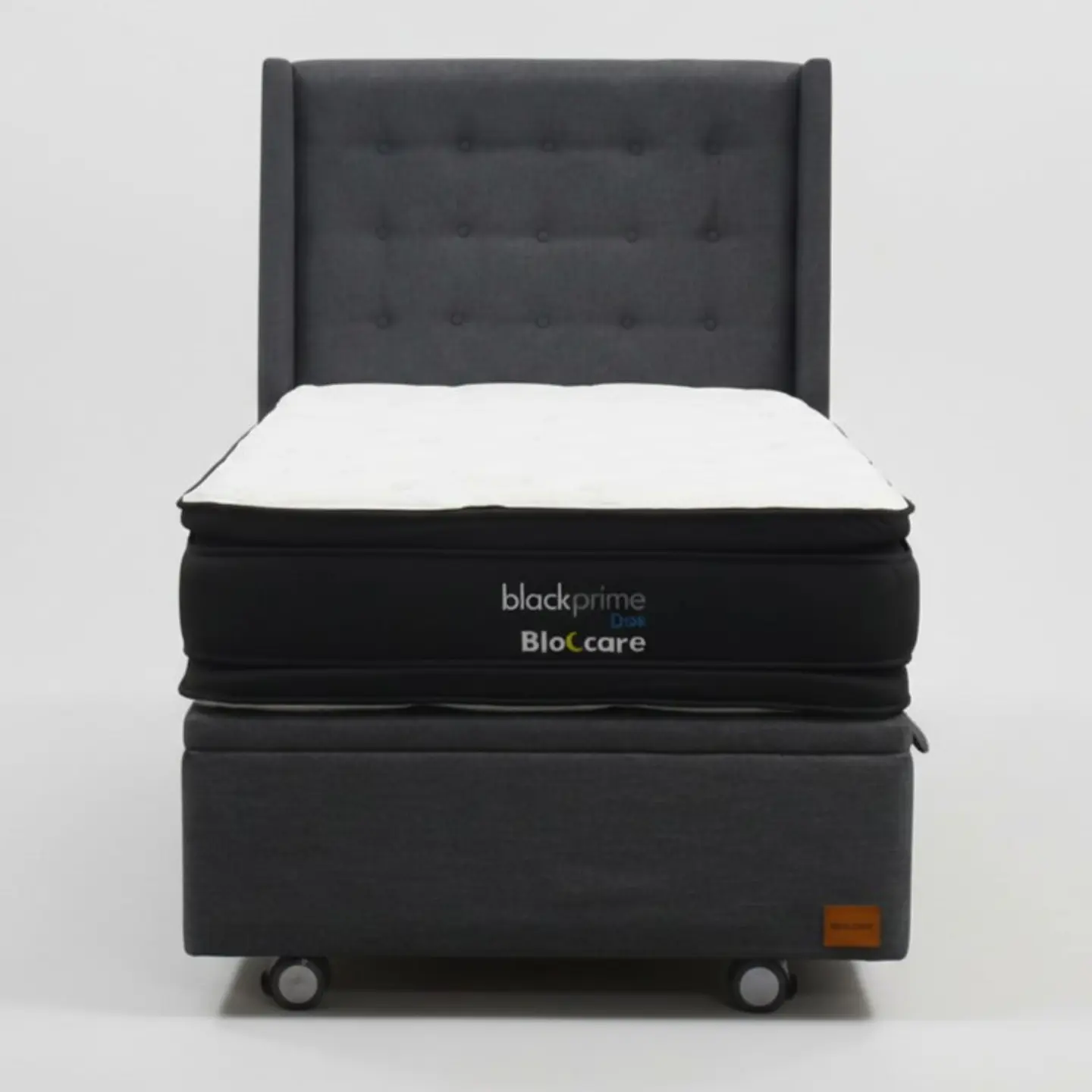 Cama Baul 1.5 Plaza + Colchon Black Prime - Modelo Dos + Respaldo / Ruedas A Eleccion (Gris) 2