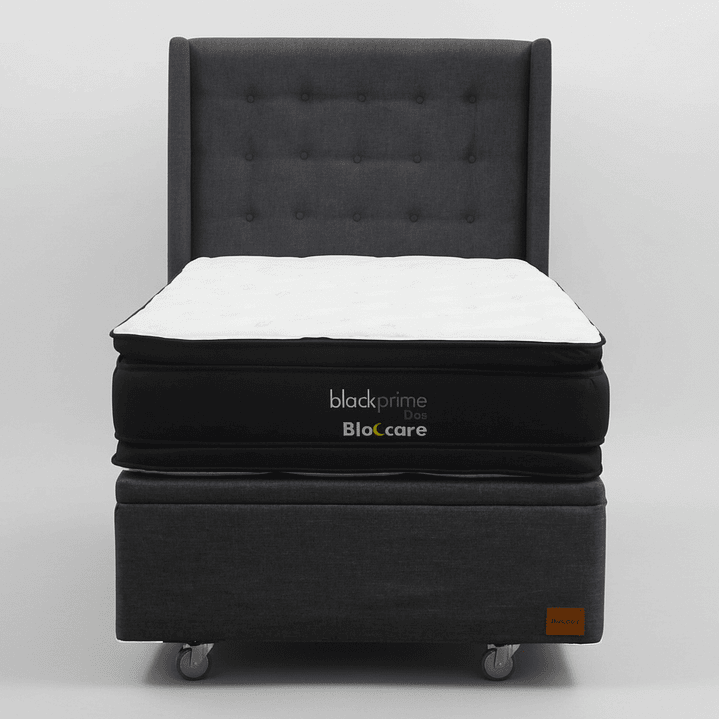 Cama Baul 1.5 Plaza + Colchon Black Prime - Modelo Dos + Respaldo / Ruedas A Eleccion (Gris) 4