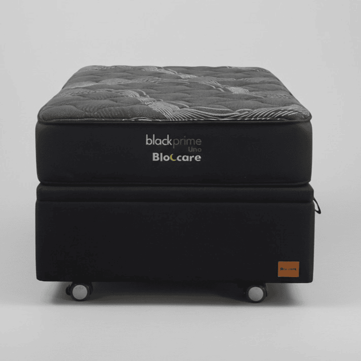 Cama Baul 1 Plaza + Colchon Black Prime - Modelo Uno / Ruedas A Eleccion (Negro) 2