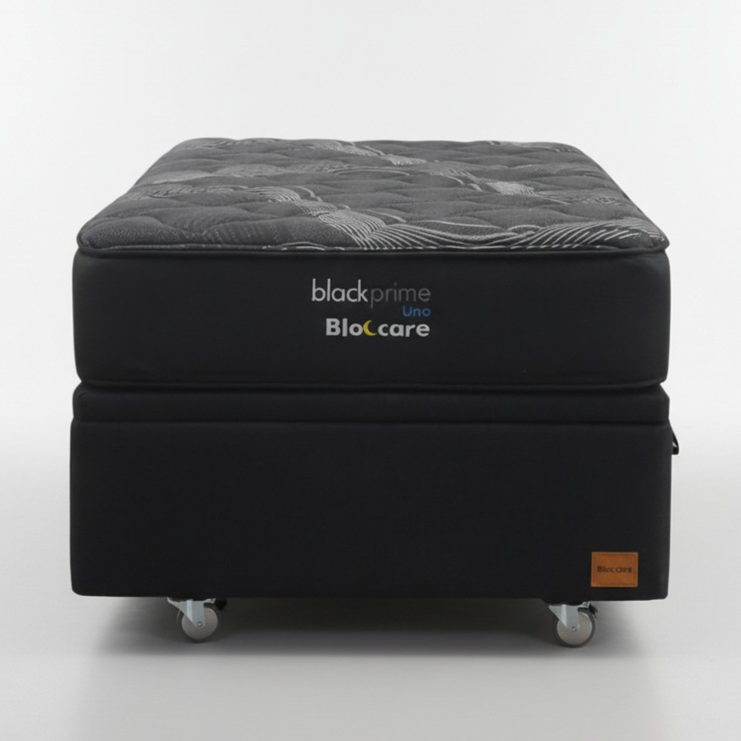 Cama Baul 1 Plaza + Colchon Black Prime - Modelo Uno / Ruedas A Eleccion (Negro) 5