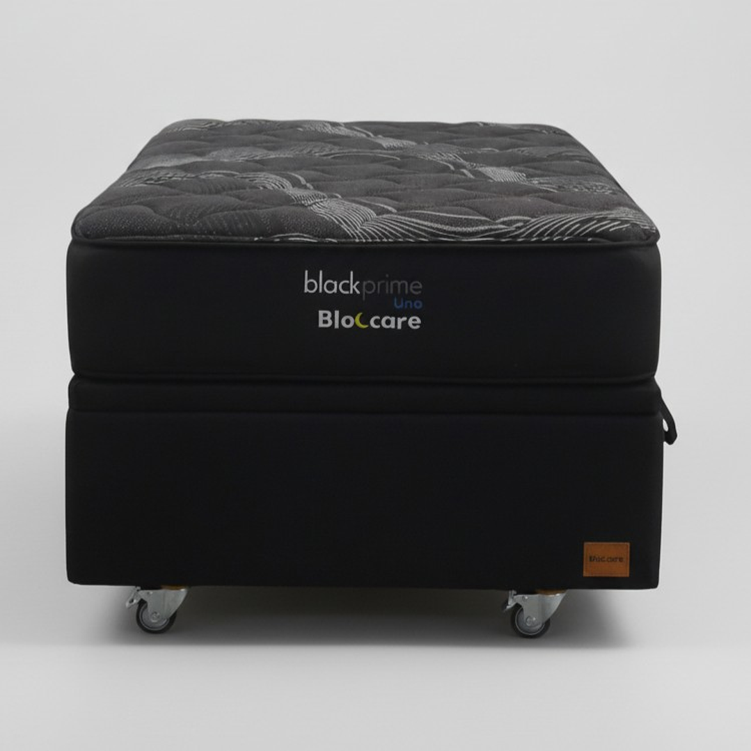 Cama Baul 1 Plaza + Colchon Black Prime - Modelo Uno / Ruedas A Eleccion (Negro) 8