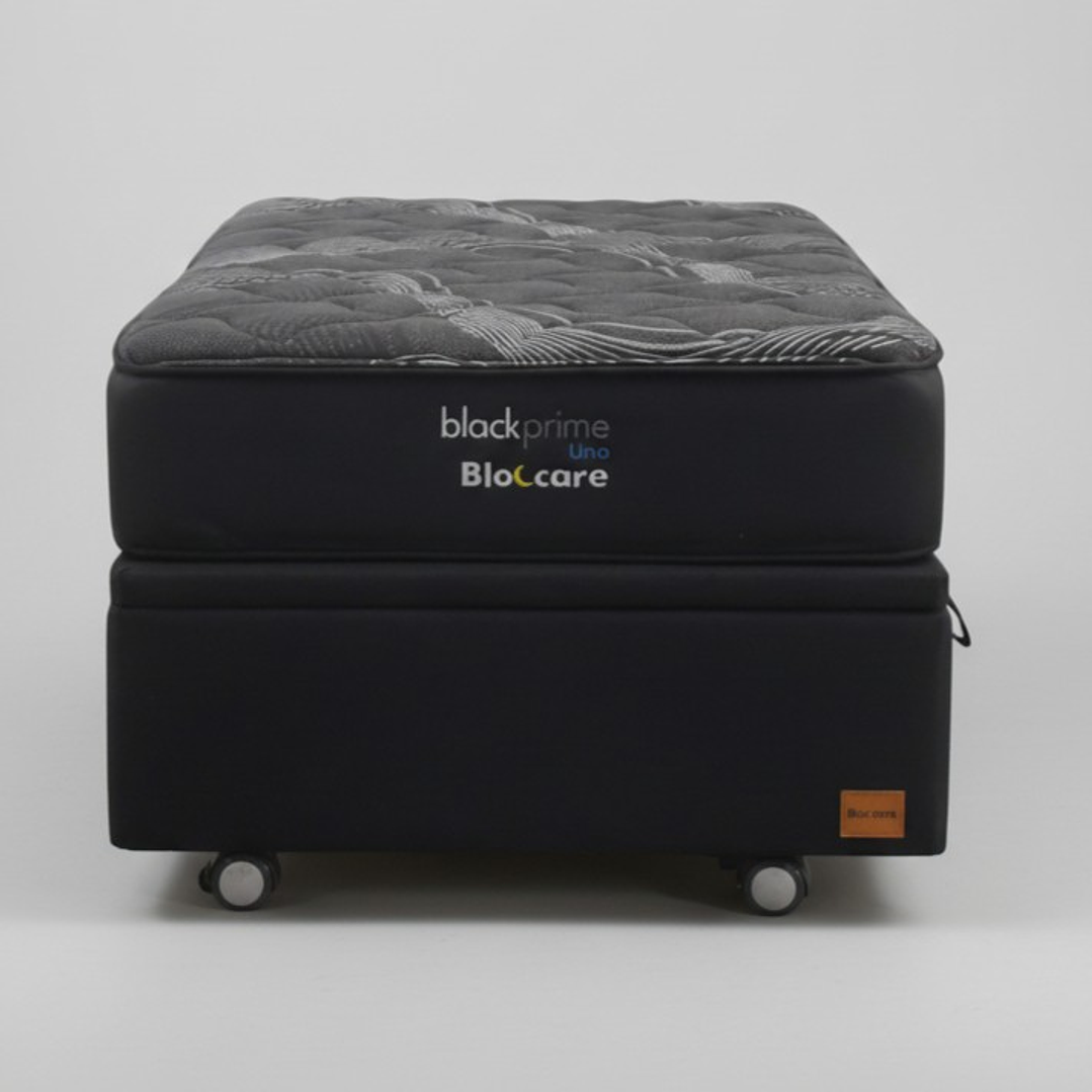 Cama Baul 1.5 Plaza + Colchon Black Prime - Modelo Uno / Ruedas A Eleccion (Negro) 2