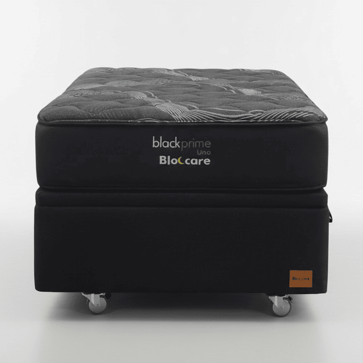 Cama Baul 1.5 Plaza + Colchon Black Prime - Modelo Uno / Ruedas A Eleccion (Negro) 5