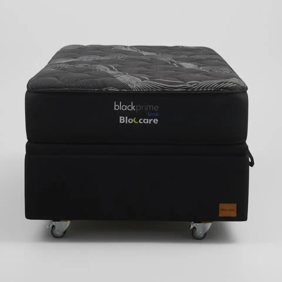 Cama Baul 1.5 Plaza + Colchon Black Prime - Modelo Uno / Ruedas A Eleccion (Negro) 8