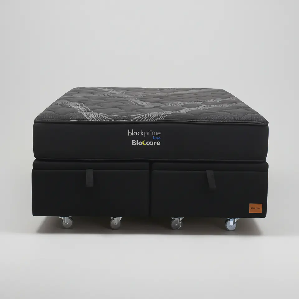 Cama Baul King + Colchon Black Prime - Modelo Uno / Ruedas A Eleccion (Negro) 5